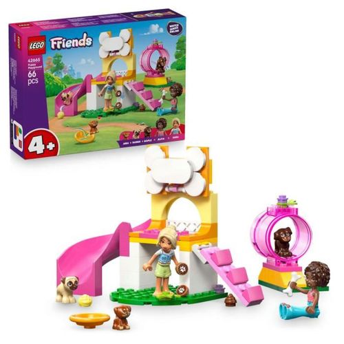 Jeu De Construction Parc Canin Pour Chiots 66 Pièces, 2 Mini-dolls, 3 Chiots