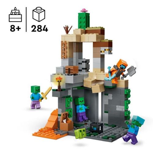 Minecraft Donjon Zombie - 284 Pièces, Set De Construction 8+