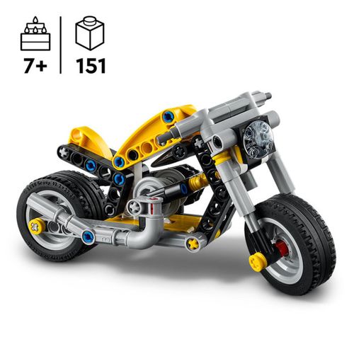 Moto Jaune 151 Pièces - Direction Fonctionnelle, Moteur 3 Pistons, Dès 7 Ans