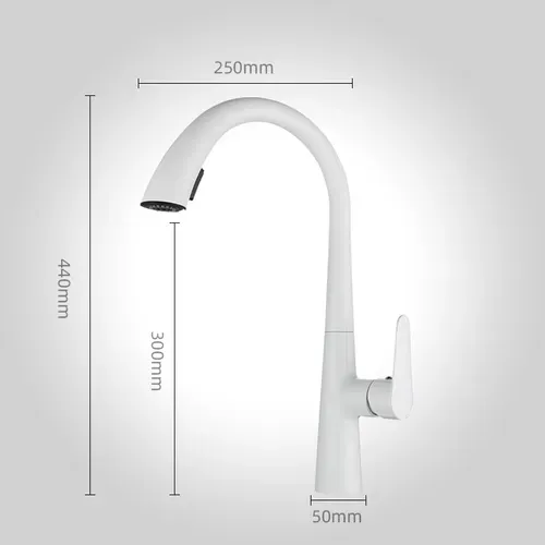 Robinet Cuisine Avec Douchette Extractible Mitigeur Monocommande Evier Froide Chaud Disponible Blanc