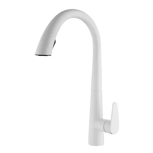 Robinet Cuisine Avec Douchette Extractible Mitigeur Monocommande Evier Froide Chaud Disponible Blanc