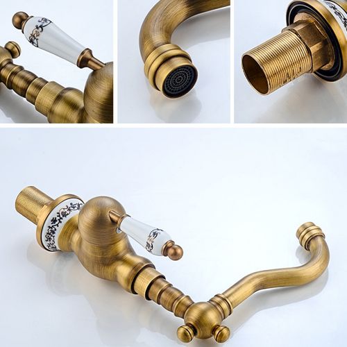 Robinet Lavabo Vintage Mitigeur Evier Cuisine Salle De Bain Avec Pivotant à 360° Bronze