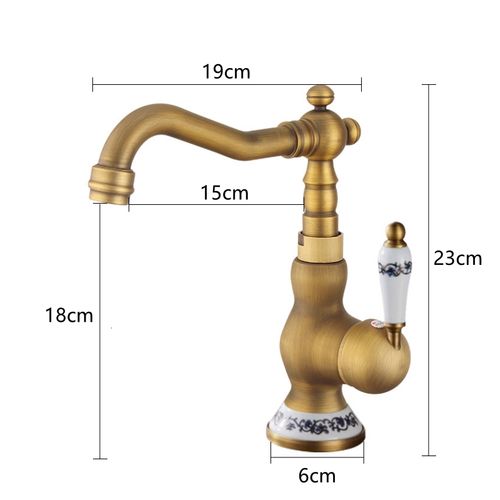 Robinet Lavabo Vintage Mitigeur Evier Cuisine Salle De Bain Avec Pivotant à 360° Bronze