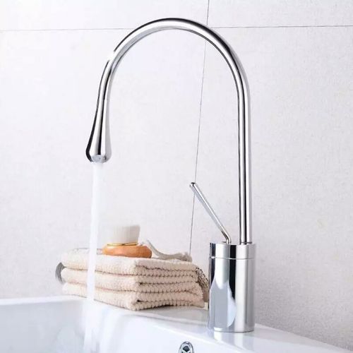 Robinet Lavabo Moderne Mitigeur Monocommande Pour Salle De Bain Cuisine Avec Tuyau G3/8" Chrome