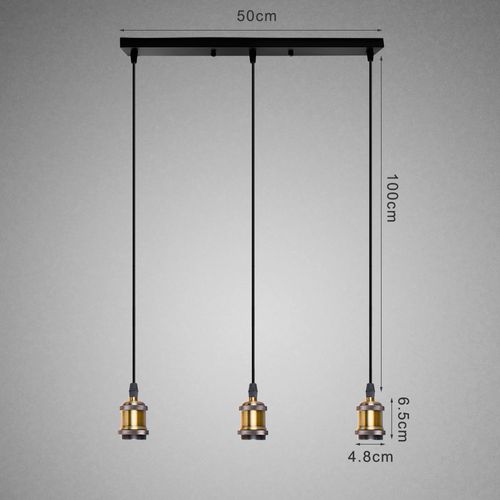 Lampe à Suspension Rétro Vintage Plafonnier Simple Douille E27 Lustre D'intérieur Bronze