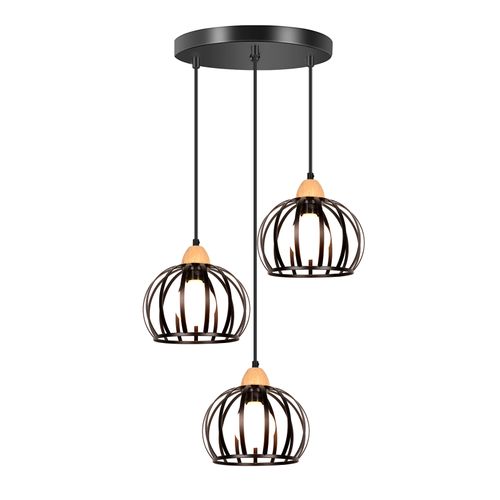 LYSDjia Lustre Noir E14 Salon plafonnier en métal 12 lumières Double Couche Fer Suspension Classique Moderne rétro Industriel éclairage de Plafond Restaurant Cuisine îlot Chambre Couloir éclairage (S