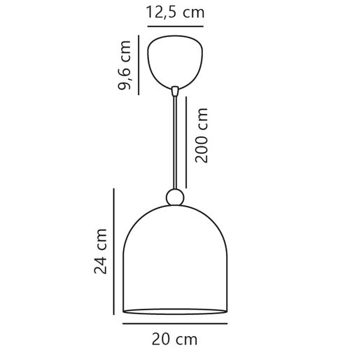 Suspension Gaston  Métal Rose Poudré, H.24 - Ip20 - E27 / Intérieur