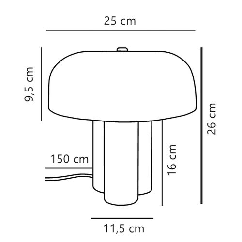 Lampe à Poser Sandro  Métal Jaune ,  H. 26 - Ip20 - E27 /   Intérieur