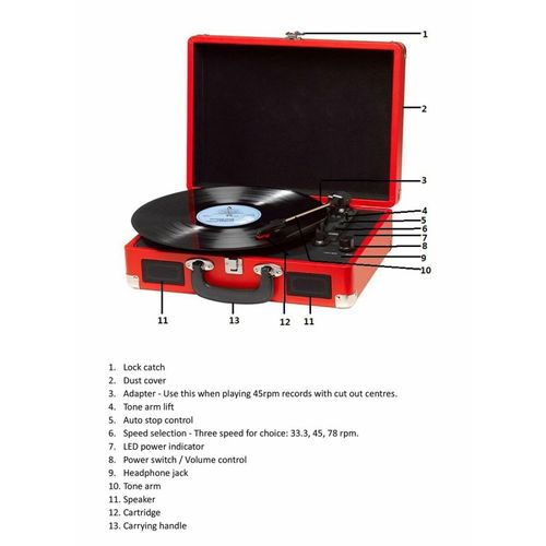 Tourne-Disque Vpl-120 Rouge