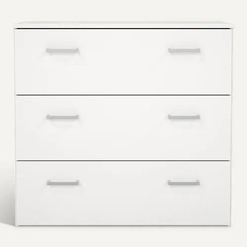Commode 3 tiroirs SPACE blanc vue de face