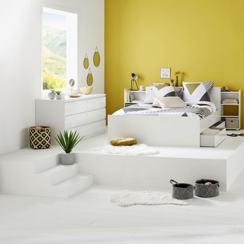 Commode 2x3 tiroirs BEST LAK Blanc vue d'ambiance 1