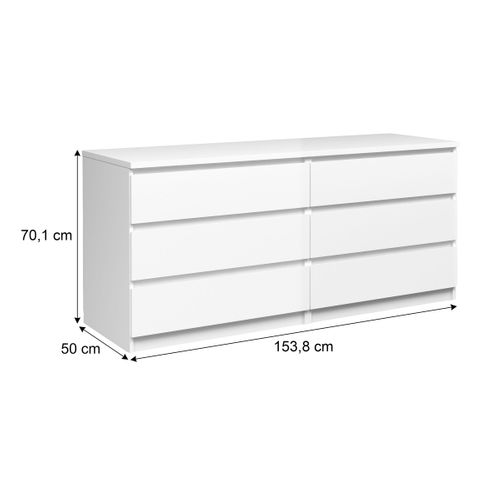 Commode 2x3 tiroirs BEST LAK Blanc