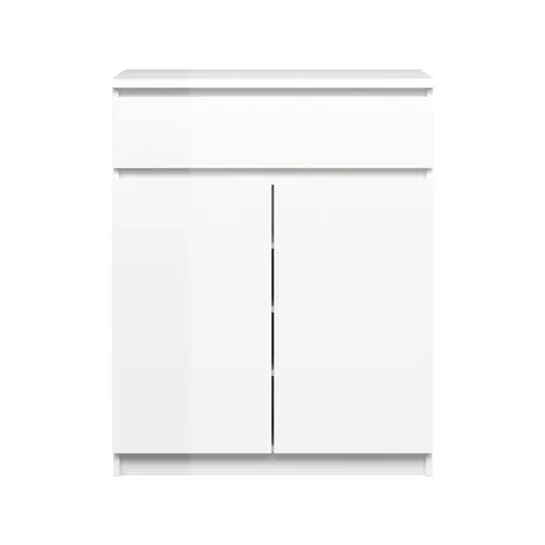 Rangement 2 portes / 1 tiroir BEST LAK Blanc vue de face