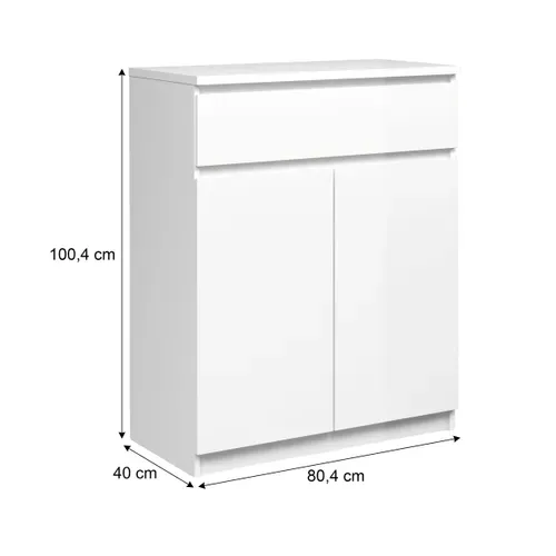 Rangement 2 portes / 1 tiroir BEST LAK Blanc