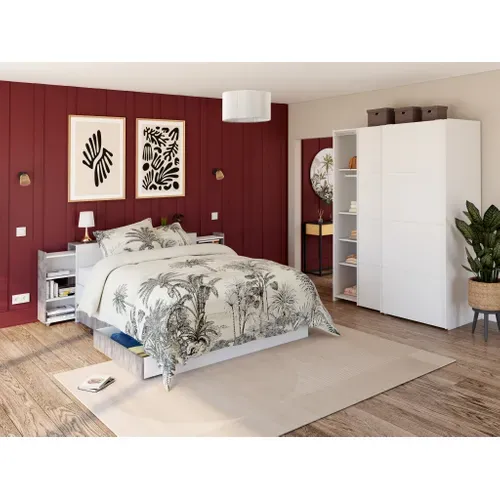 2 tiroirs de rangement pour BEST LAK lit 140x190 cm blanc