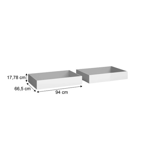2 tiroirs de rangement pour BEST LAK lit 140x190 cm blanc