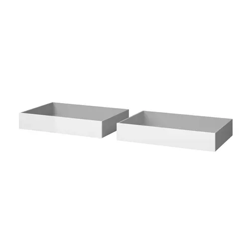 2 tiroirs de rangement pour BEST LAK lit 160x200 cm blanc vue de profil