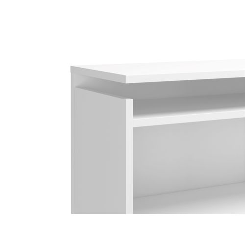 Tête de lit 140 cm avec BEST LAK rangement blanc laqué