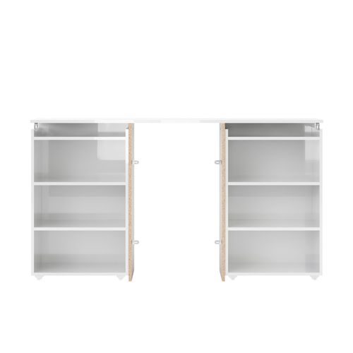 Tête de lit 140 cm avec BEST LAK rangement blanc laqué