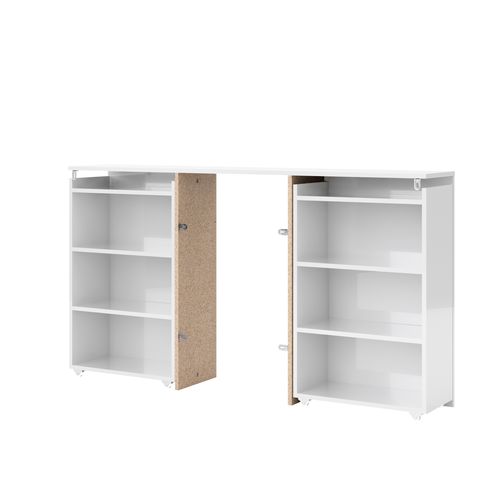 Tête de lit 140 cm avec BEST LAK rangement blanc laqué