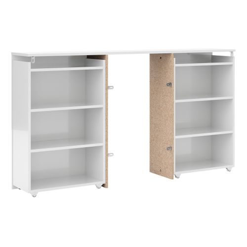 Tête de lit 140 cm avec BEST LAK rangement blanc laqué
