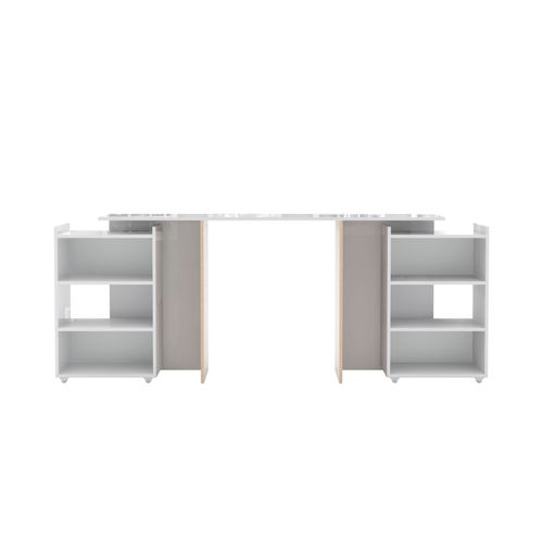 Tête de lit 160 cm avec BEST LAK rangement blanc laqué