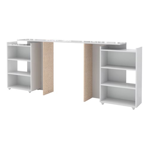 Tête de lit 160 cm avec BEST LAK rangement blanc laqué