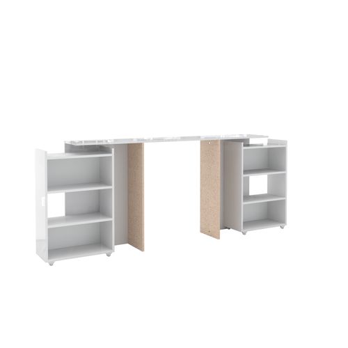 Tête de lit 160 cm avec BEST LAK rangement blanc laqué