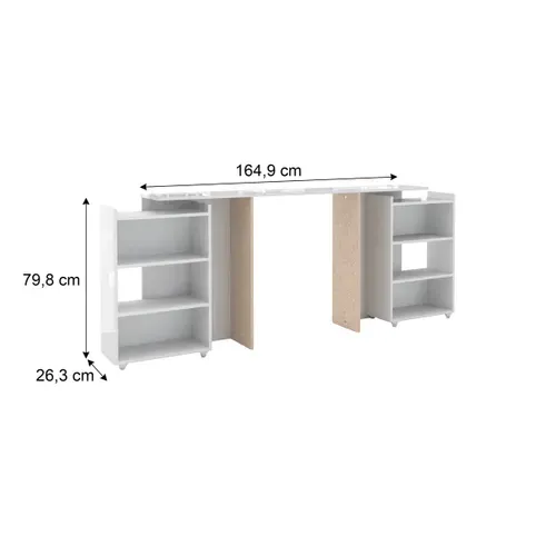 Tête de lit 160 cm avec BEST LAK rangement blanc laqué