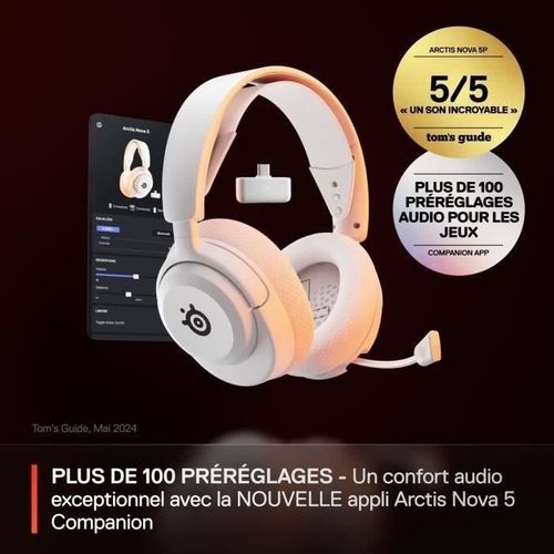 Casque Gaming Sans Fil - Arctis Nova 5 - Blanc