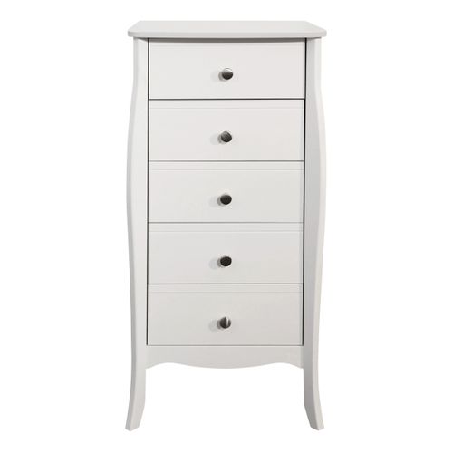 Chiffonnier 5 tiroirs BARROCO Blanc