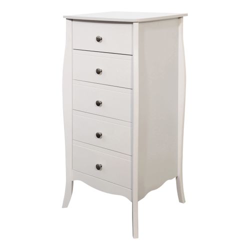 Chiffonnier 5 tiroirs BARROCO Blanc