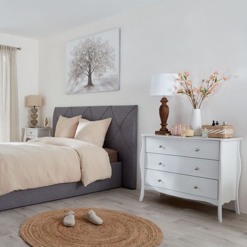 Commode 3 tiroirs BARROCO Blanc