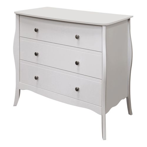 Commode 3 tiroirs BARROCO Blanc