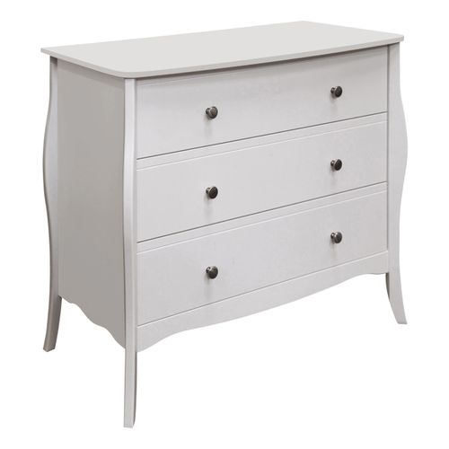 Commode 3 tiroirs BARROCO Blanc