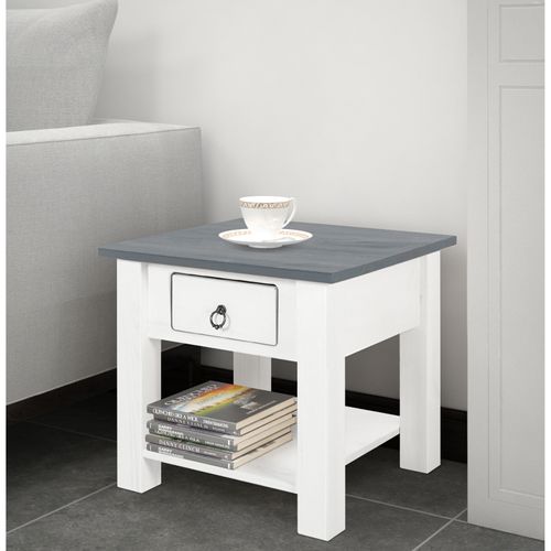 Table de nuit en bois 1 tiroir Bleu marine