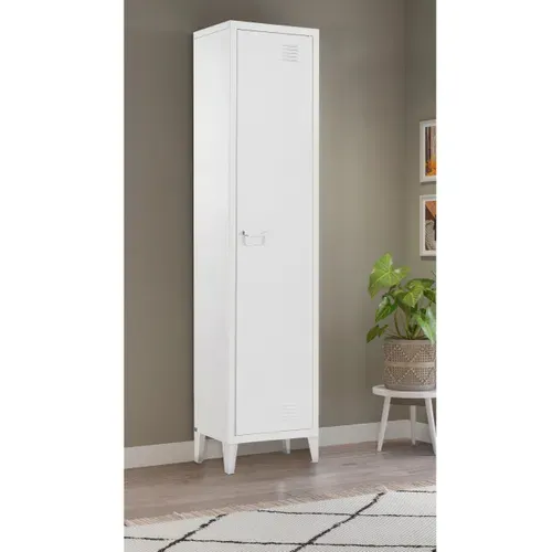 Salino-armoire à 1 Porte En Métal Blanc