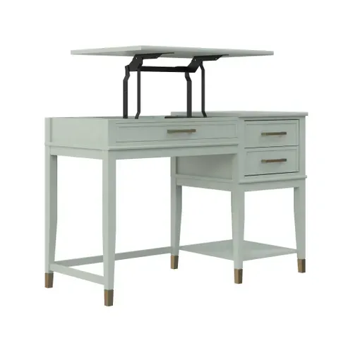 Westerleigh - Bureau Avec Plateau Élévateur En Mélaminé Vert