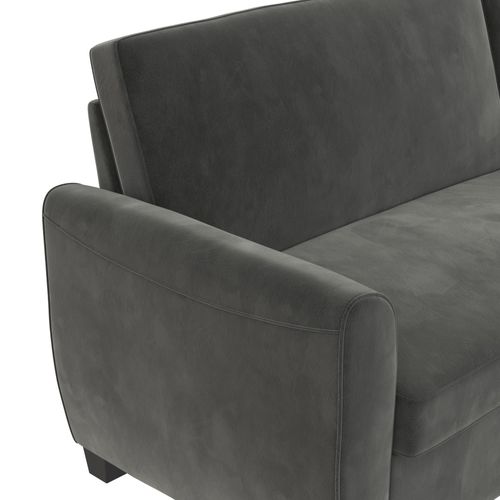 Noah-canapé-lit 3 Places Avec Méridienne En Velours Gris