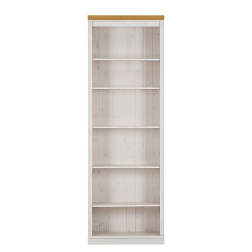 Anita-bibliothèque Avec 5 Étagères En White / Honey Pine