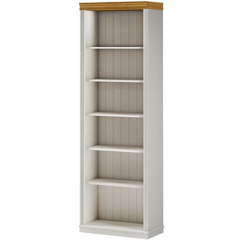 Anita-bibliothèque Avec 5 Étagères En White / Honey Pine