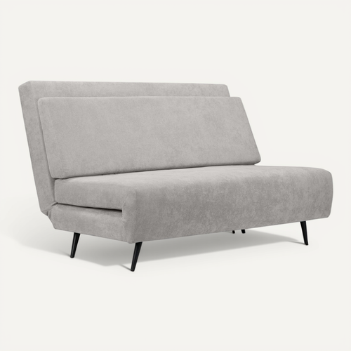 Mallory-méridienne Canapé-lit 140 Cm En Tissu Gris Clair