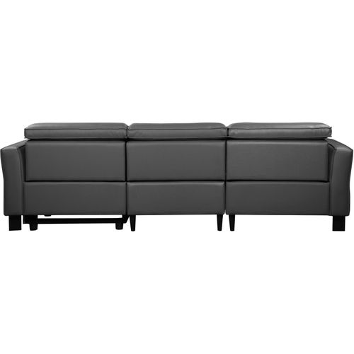 Carpari-canapé D'angle 3 Places Avec 1 Relax Manuel En Cuirpu Gris