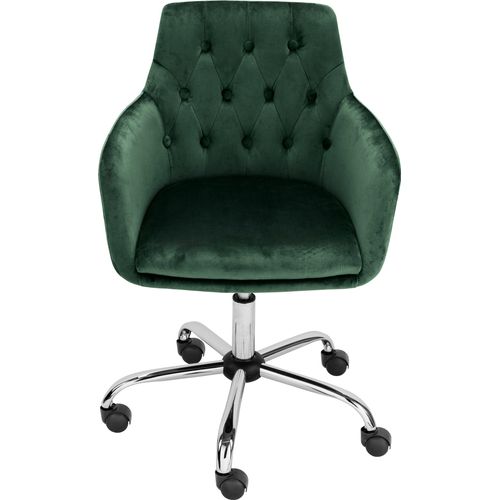 Perry-fauteuil De Bureau En Velours Vert D.