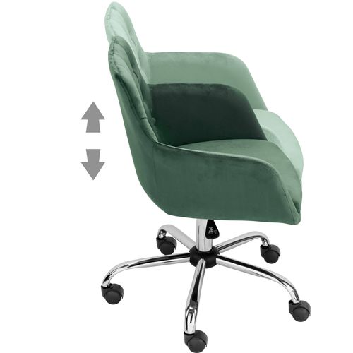 Perry-fauteuil De Bureau En Velours Vert D.