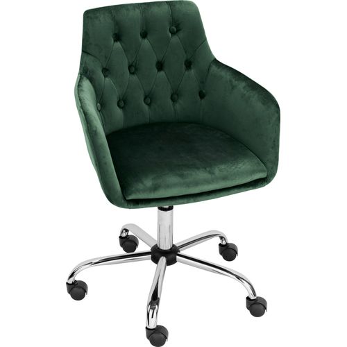 Perry-fauteuil De Bureau En Velours Vert D.