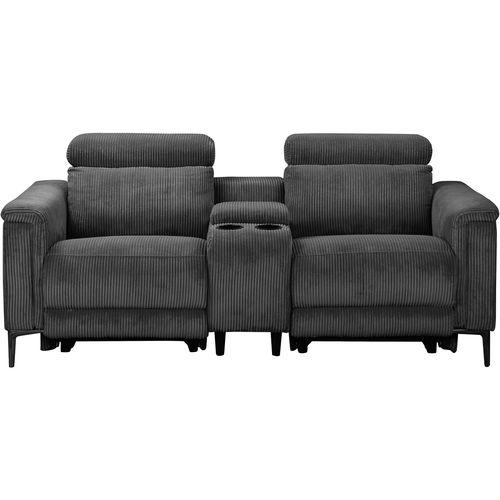 Lund-double Fauteuil à Bascule Électrique En Velours Côtelé Anthracite