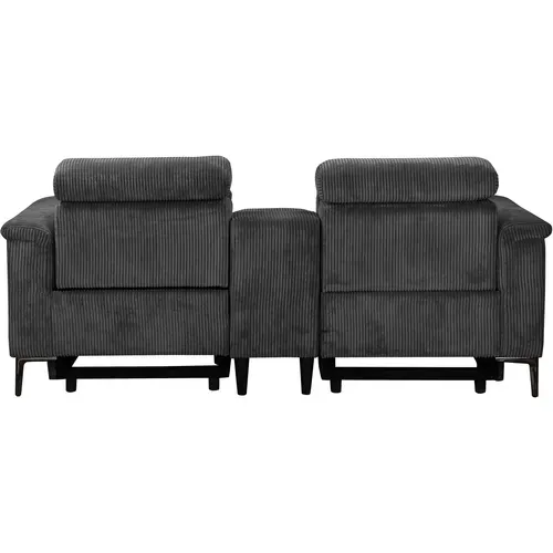 Lund-double Fauteuil à Bascule Électrique En Velours Côtelé Anthracite