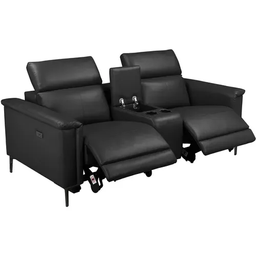Lund-fauteuil Relax Double Avec Fonction Électrique En Pu Noir