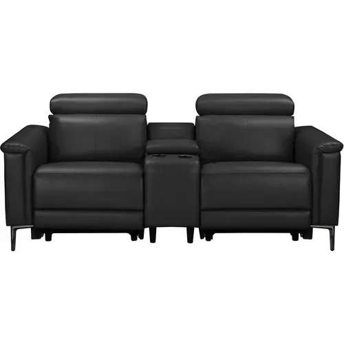 Lund-fauteuil Relax Double Avec Fonction Électrique En Pu Noir